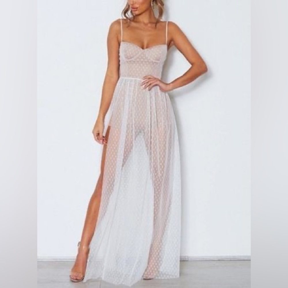 Totally Bangin' Mesh Maxi Dress White - Picture 5 of 10